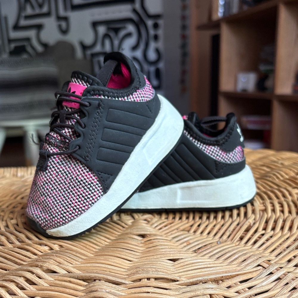 Black and Pink Adidas Baby Sneakers